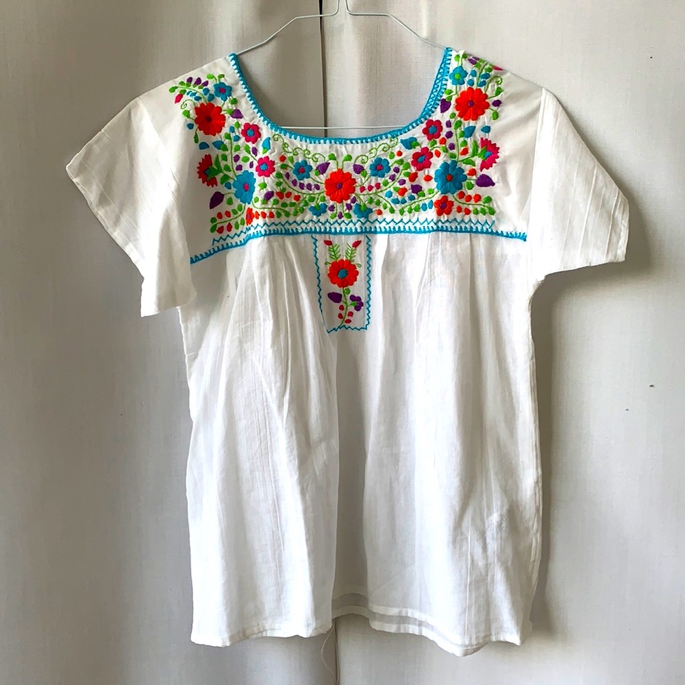 Brand New Bought in Mexico Hand-Embroidered Top
